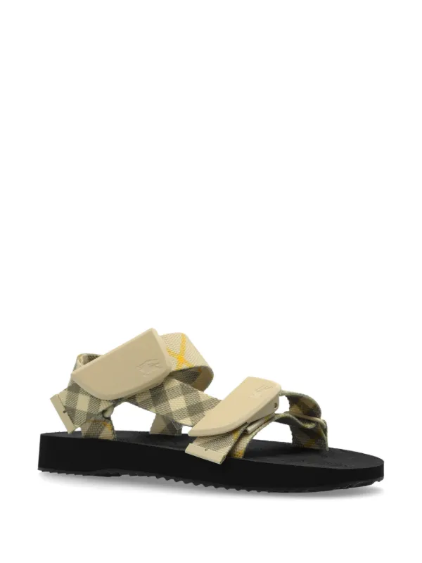 Burberry Check Trek double-strap Sandals | Neutrals | FARFETCH