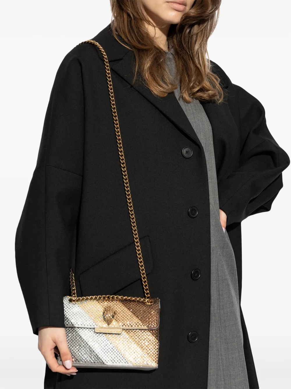 Kurt Geiger London Kensington schoudertas verfraaid met kristallen - Beige