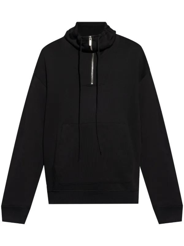 Helmut Lang Drawstring stand up Collar Sweatshirt Black FARFETCH PH