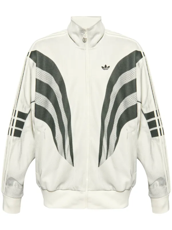 Adidas jacket white with black stripes online