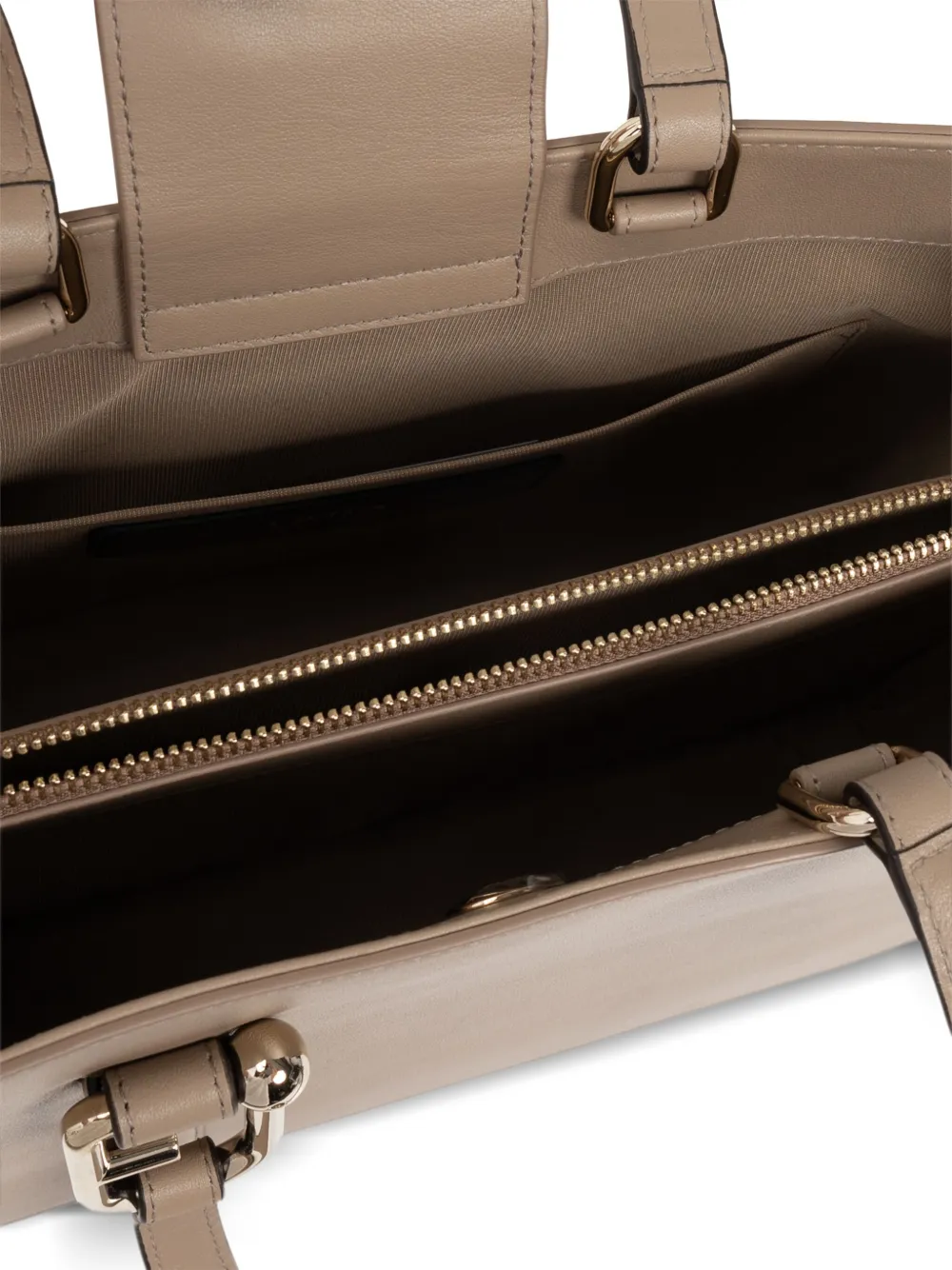Furla Shopper met logoplakkaat Beige
