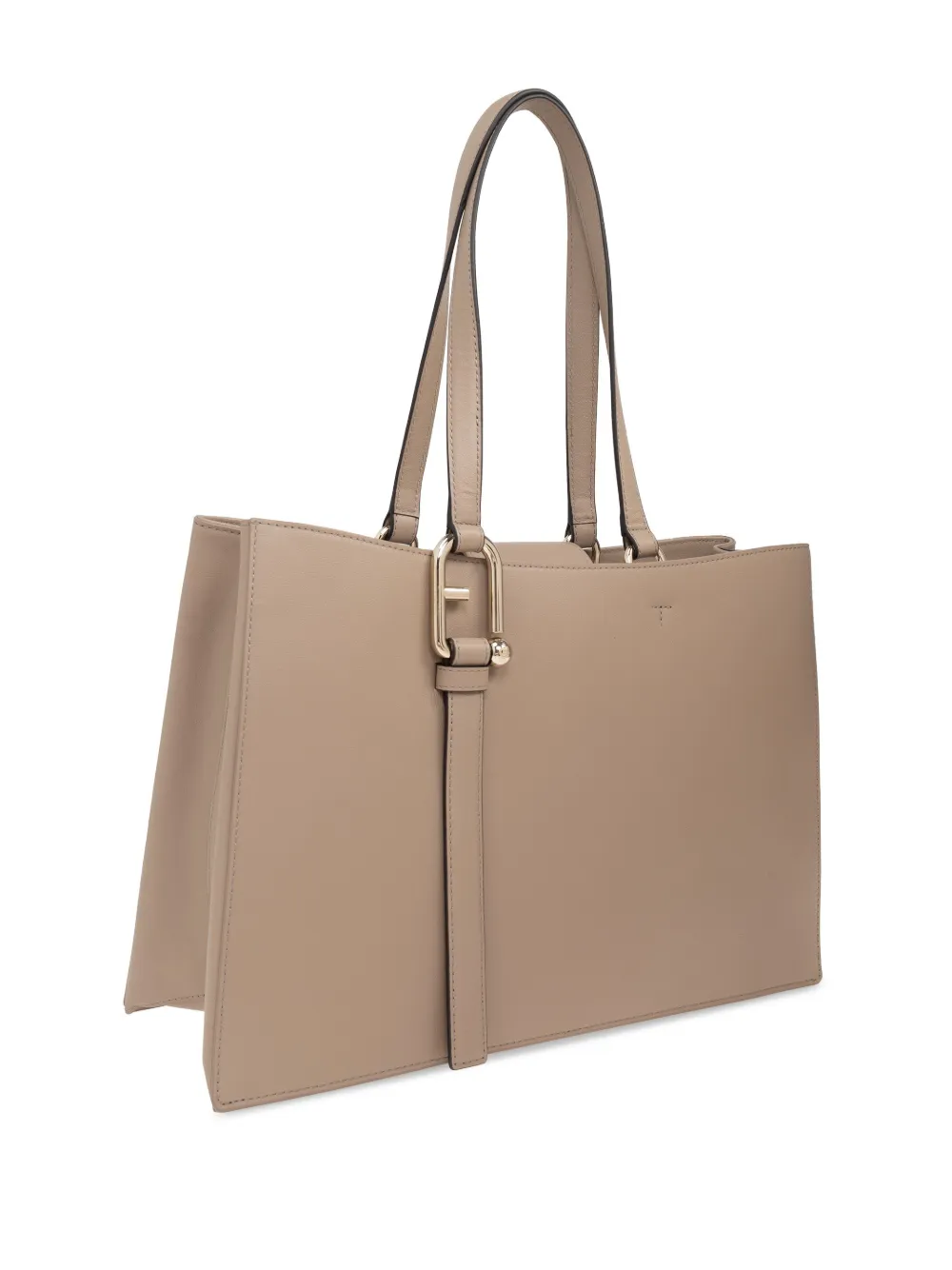 Furla Shopper met logoplakkaat Beige