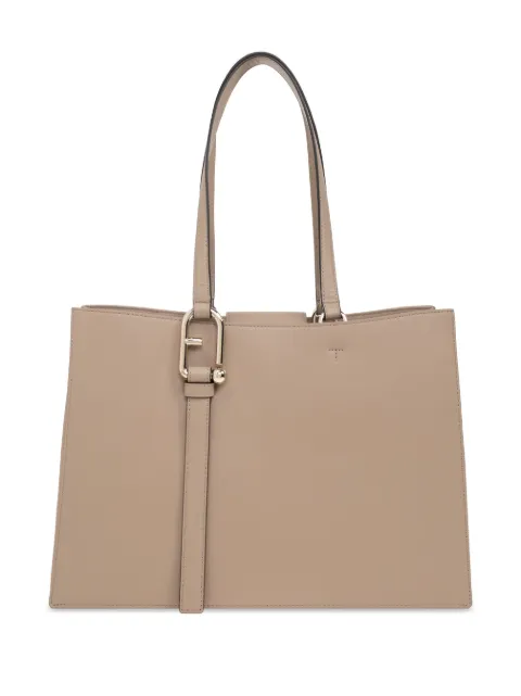 Furla logo-plaque leather tote bag