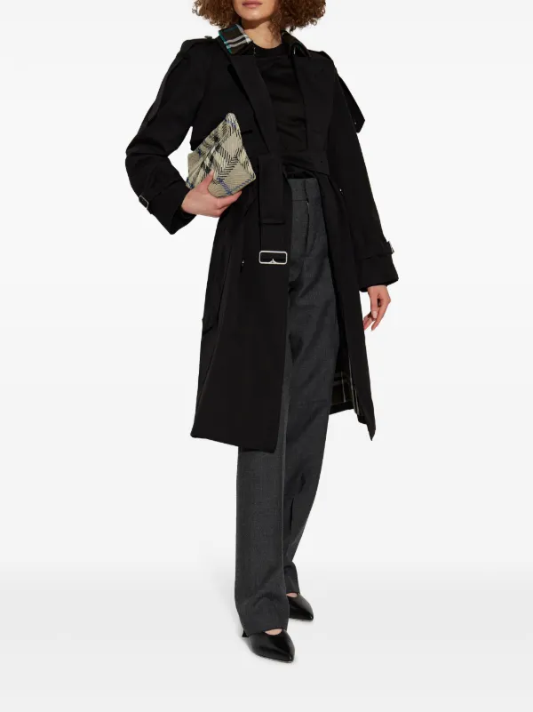 Burberry detachable-collar Trench Coat | Black | FARFETCH