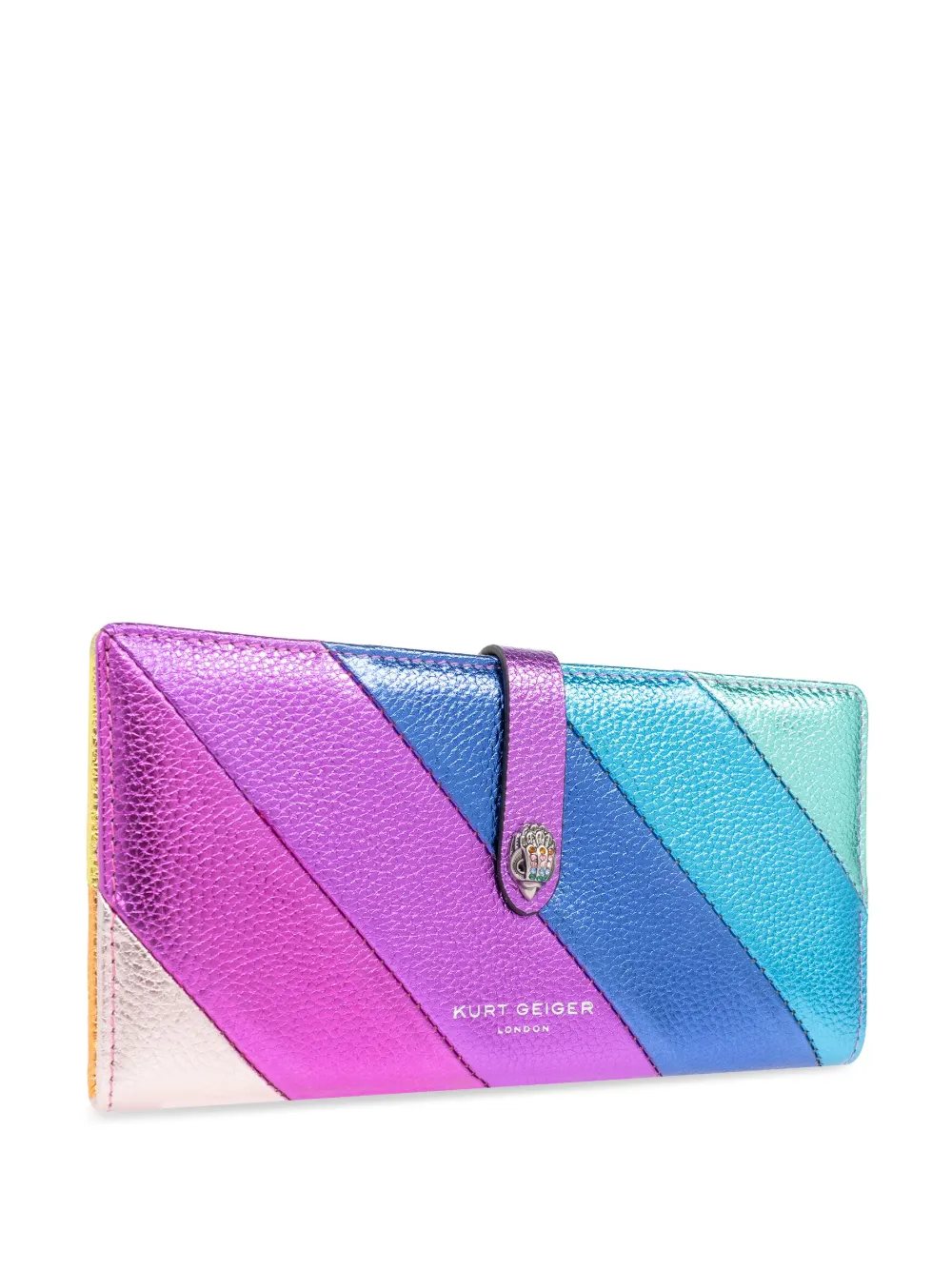  Kurt Geiger London Diagonal Stripes Leather Wallet - Pink 