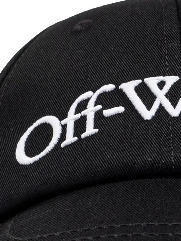 【アウトレット☆送料無料】 Cotton logo-embroidered Off-White Baseball Black | Cap 帽子