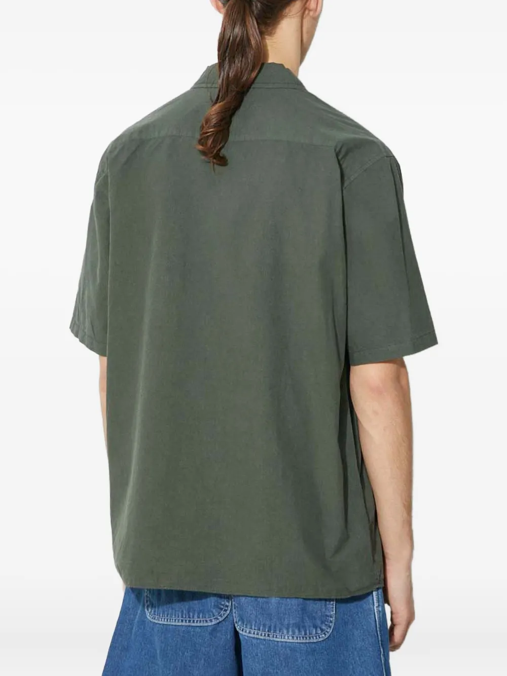 Norse Projects Carsten overhemd met korte mouwen en zak Groen