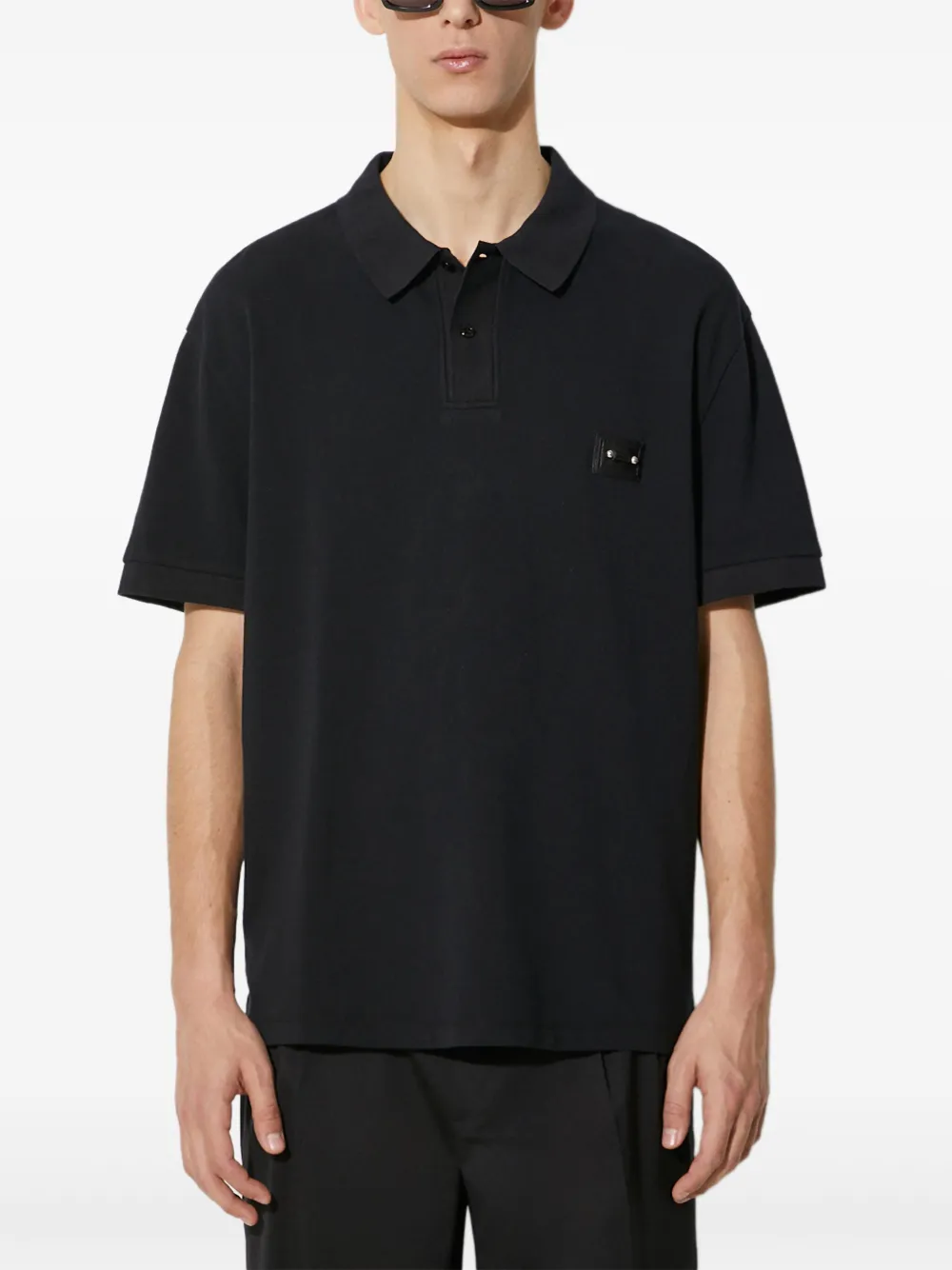 Neil Barrett playera tipo polo con aplique del mismo tono | negro | Image 1