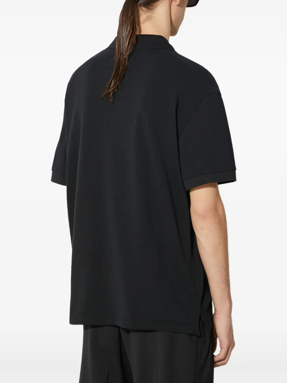 Neil Barrett Poloshirt met korte mouwen en tonale applicatie Zwart