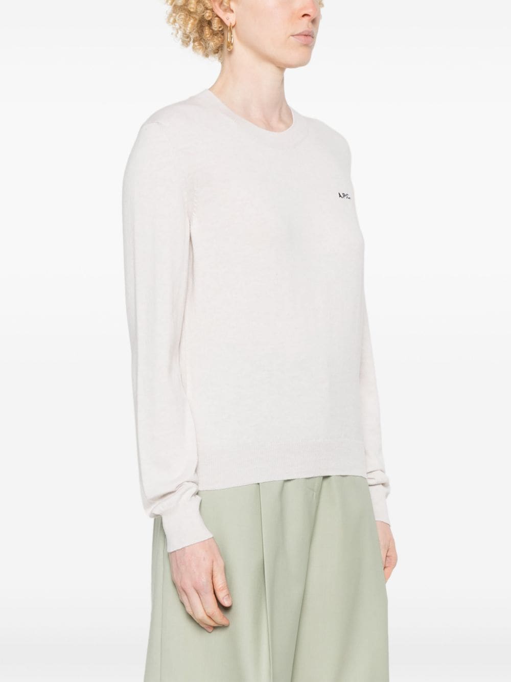 Shop Apc Victoria Cotton Jumper In Weiss