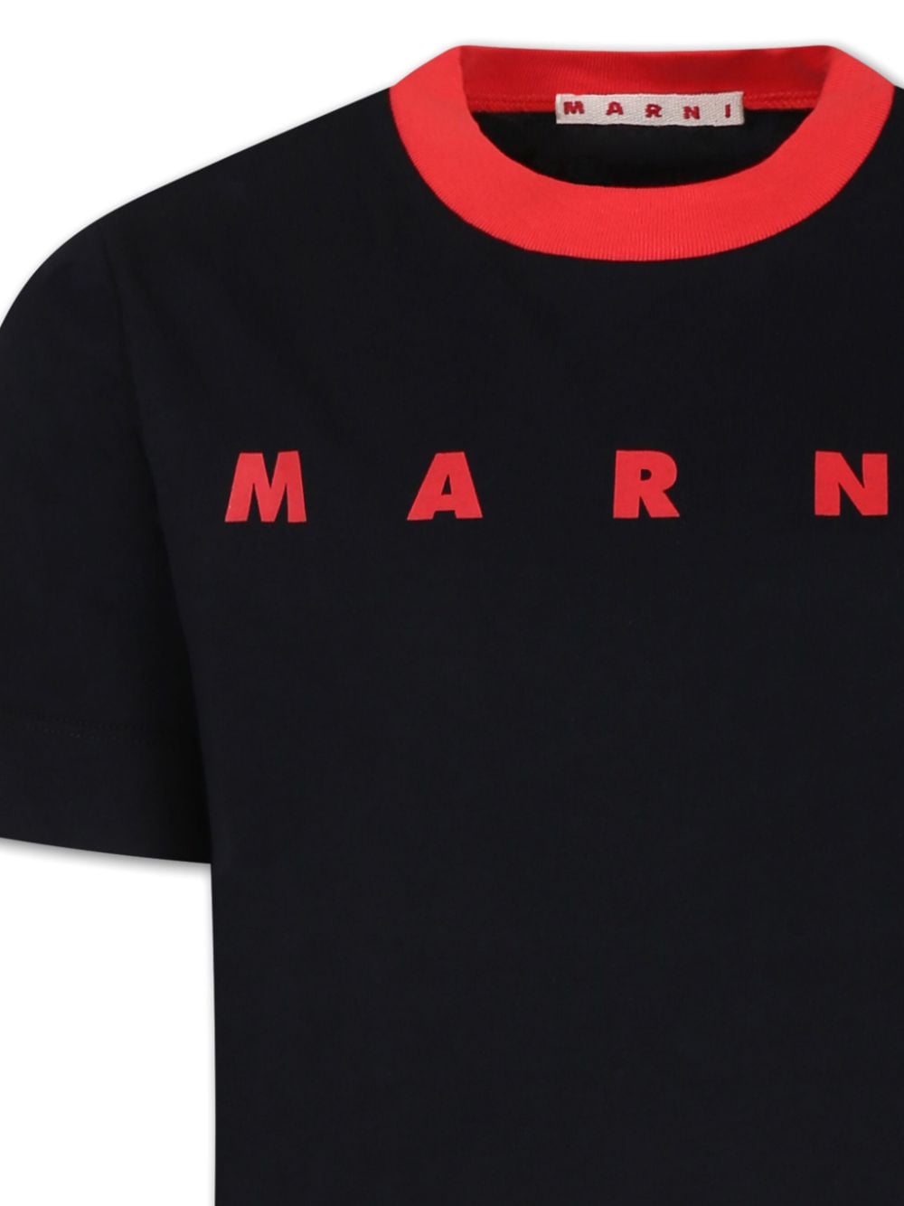 Shop Marni Logo-print Cotton T-shirt In Black