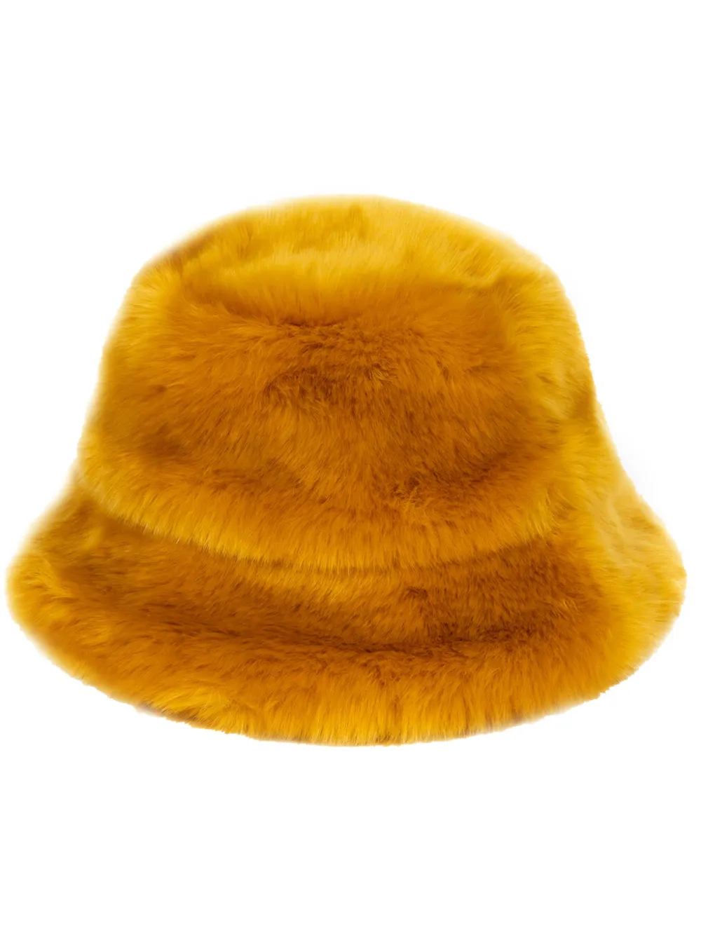 DRIES VAN NOTEN Vissershoed van imitatiebont Geel