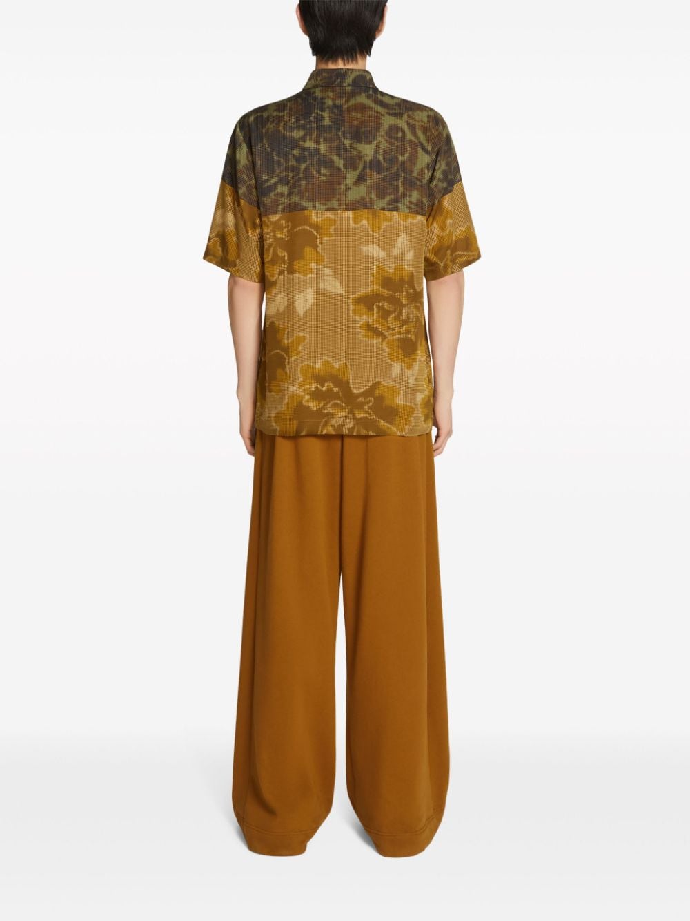 Shop Dries Van Noten Floral Print Short Sleeve Shirt In Green