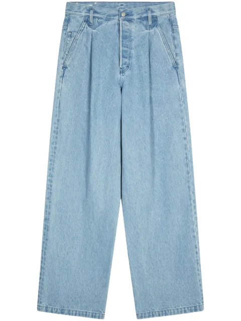 DRIES VAN NOTEN pleated wide-leg denim trousers