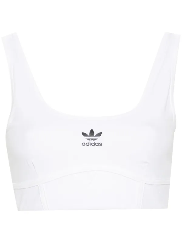 Adidas trefoil logo Sports Bra White FARFETCH CA