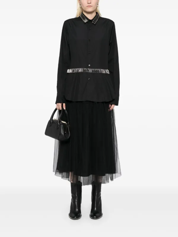 Noir Kei Ninomiya Safety Pin Embellishment long-sleeves