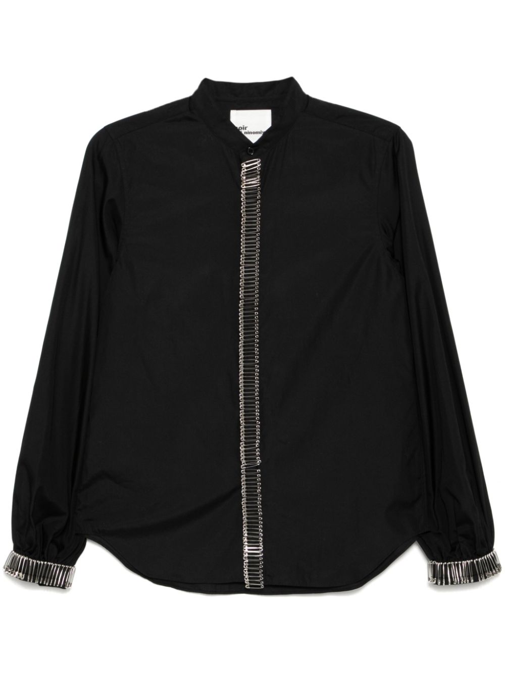 safety pin embellishment long-sleeves shirt