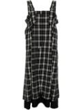 Noir Kei Ninomiya plaid check pattern day dress - Black