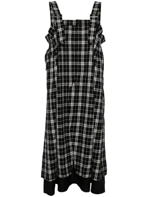 Noir Kei Ninomiya robe à carreaux - Noir Kei Ninomiya - Modalova