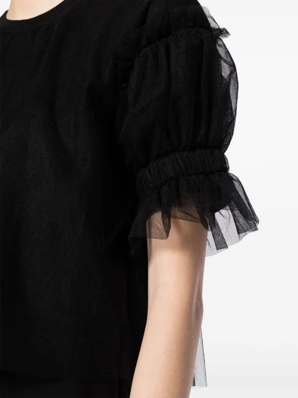 Noir Kei Ninomiya チュールスリーブ Tシャツ | ブラック | FARFETCH JP