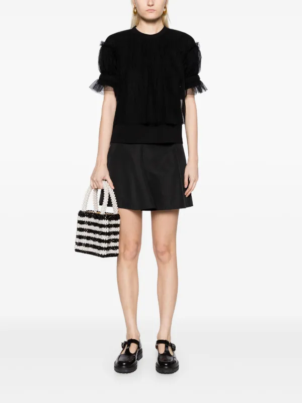 noir kei ninomiya Tシャツブラックチュール