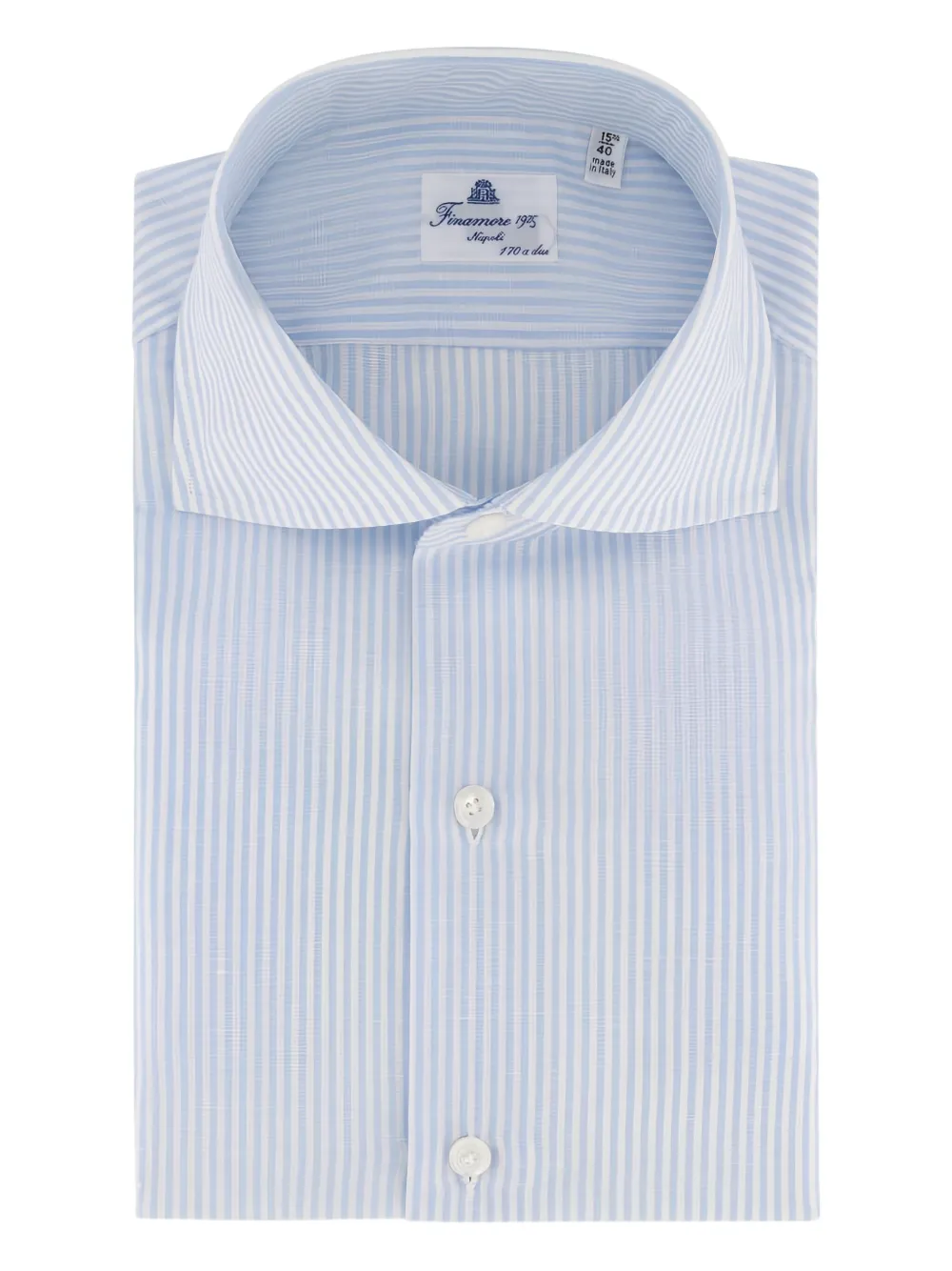 Finamore 1925 Napoli camisa Eduardo a rayas con botones | azul | Image 1