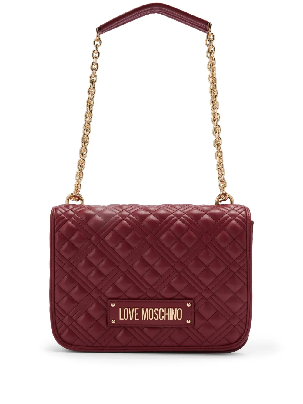 Cheap Love Moschino logo-lettering quilted shoulder bag WOMEN