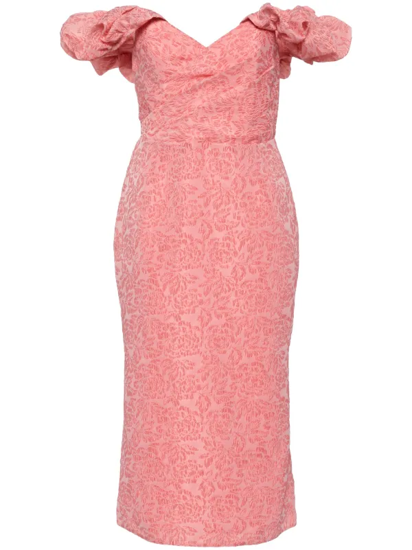 Marchesa notte pink floral dress hotsell