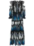 Marchesa Rosa printed cold-shoulder dress - Blue