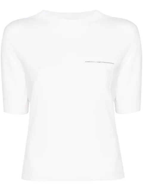 Peserico top tejido con detalle de lentejuelas