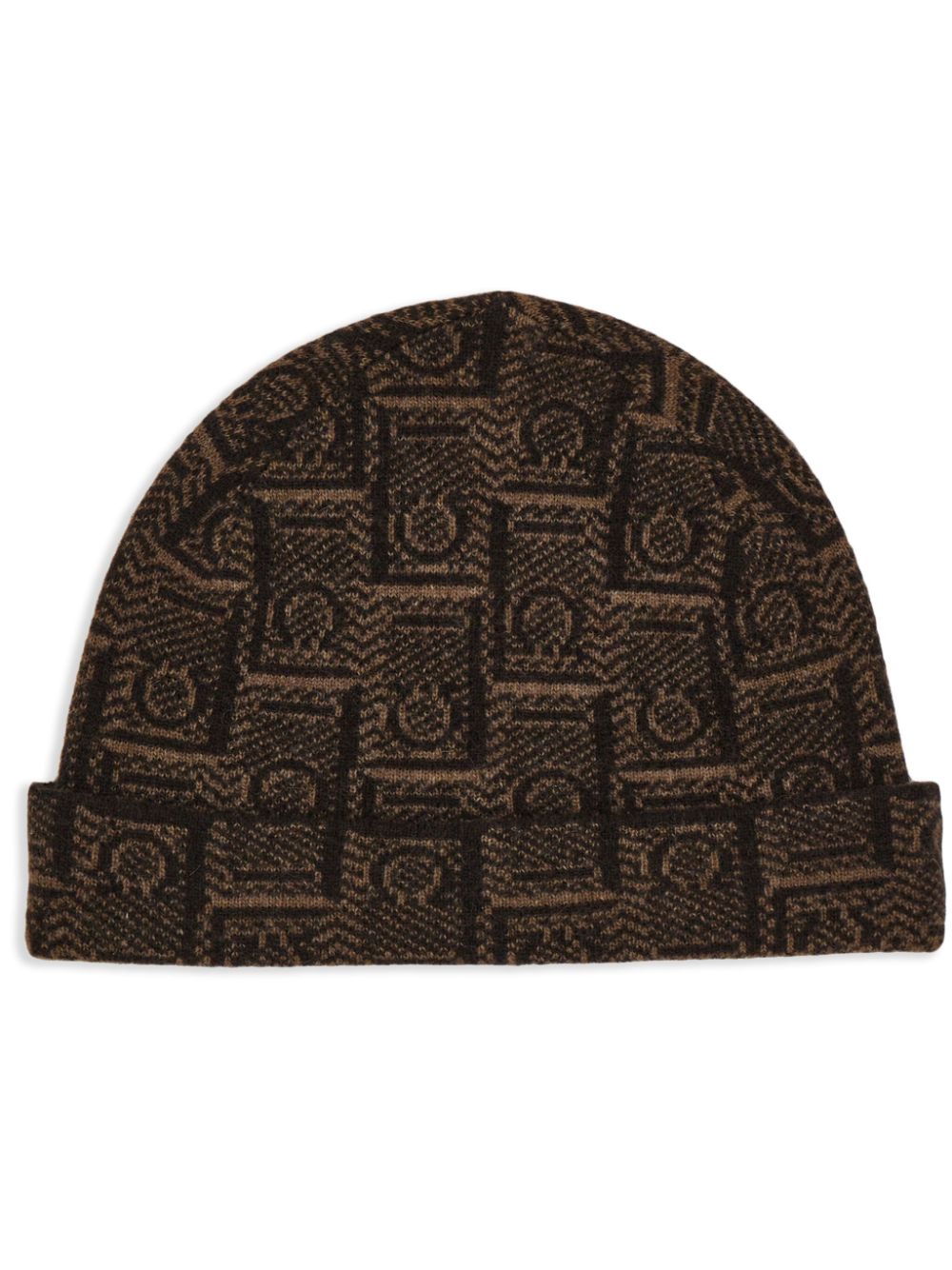 monogram patterned beanie