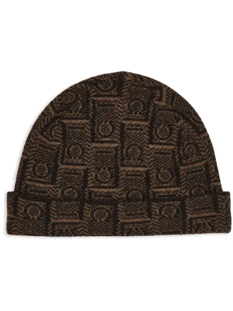 Ferragamo monogram patterned beanie