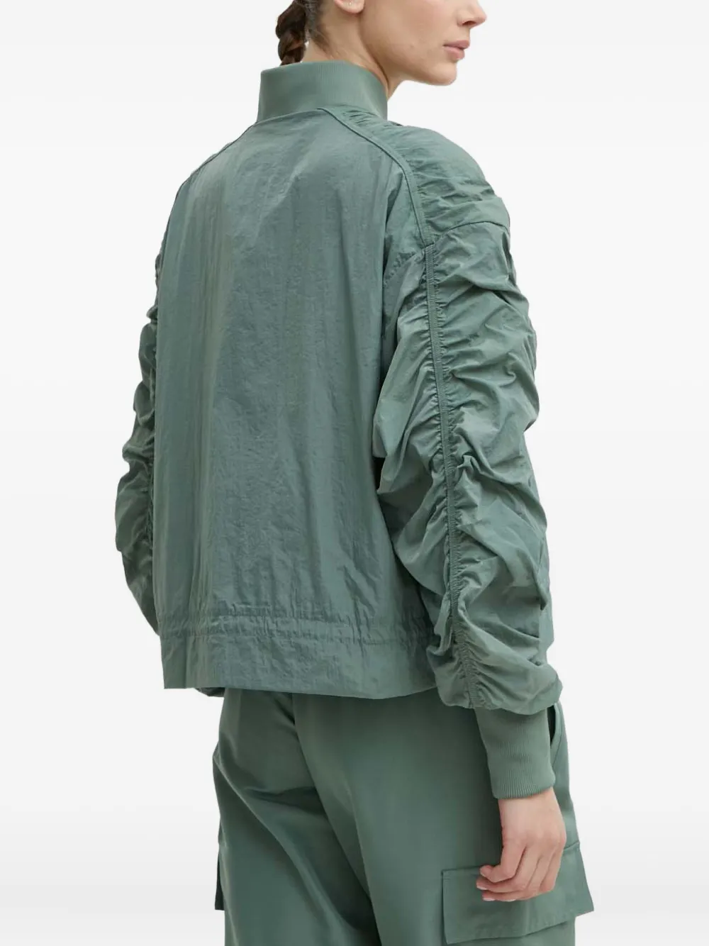 adidas Bomberjack met gesmockte mouwen Groen