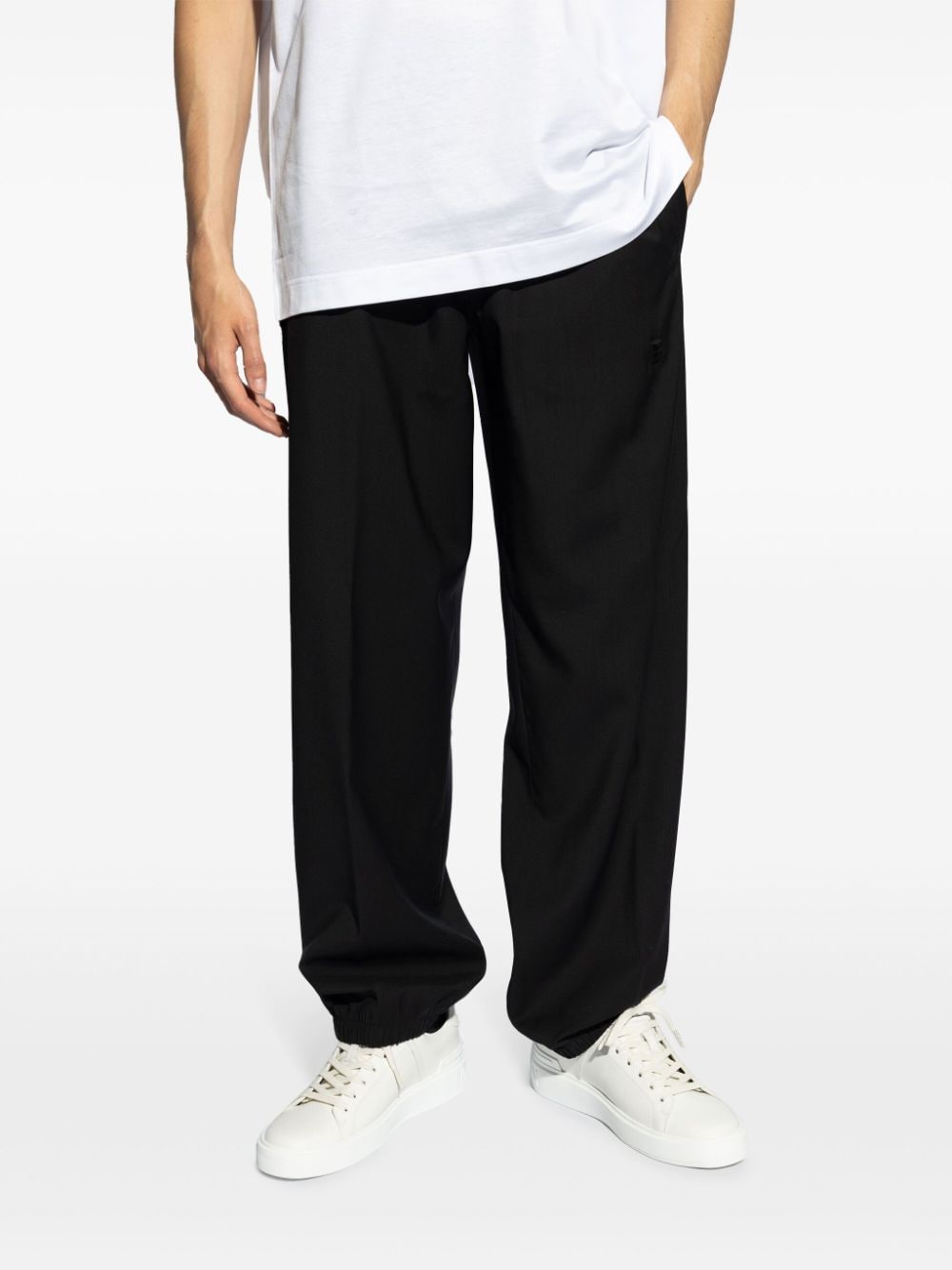 Shop Givenchy 4g-detail Wool Track Pants In Black