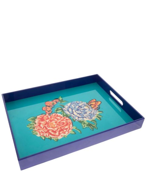 Lisa Corti Queen Flower wood tray (34cm x 45cm)