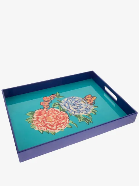 Lisa Corti Queen Flower wood tray (34cm x 45cm)