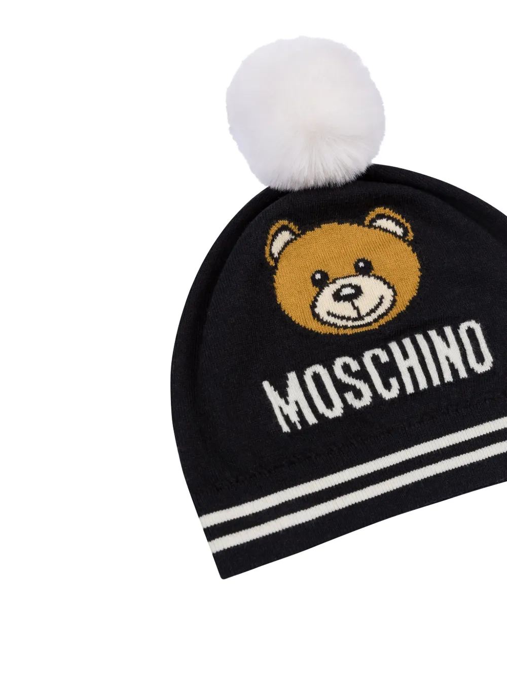 MOSCHINO TEDDY BEAR-PRINT KNITTED BEANIE