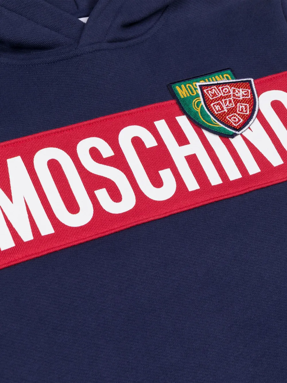 Moschino Kids Hoodie met logoprint Blauw