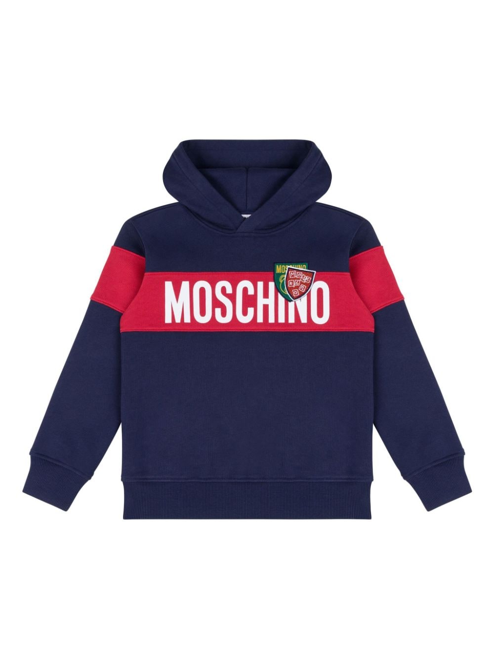 Moschino Kids Hoodie met logoprint Blauw