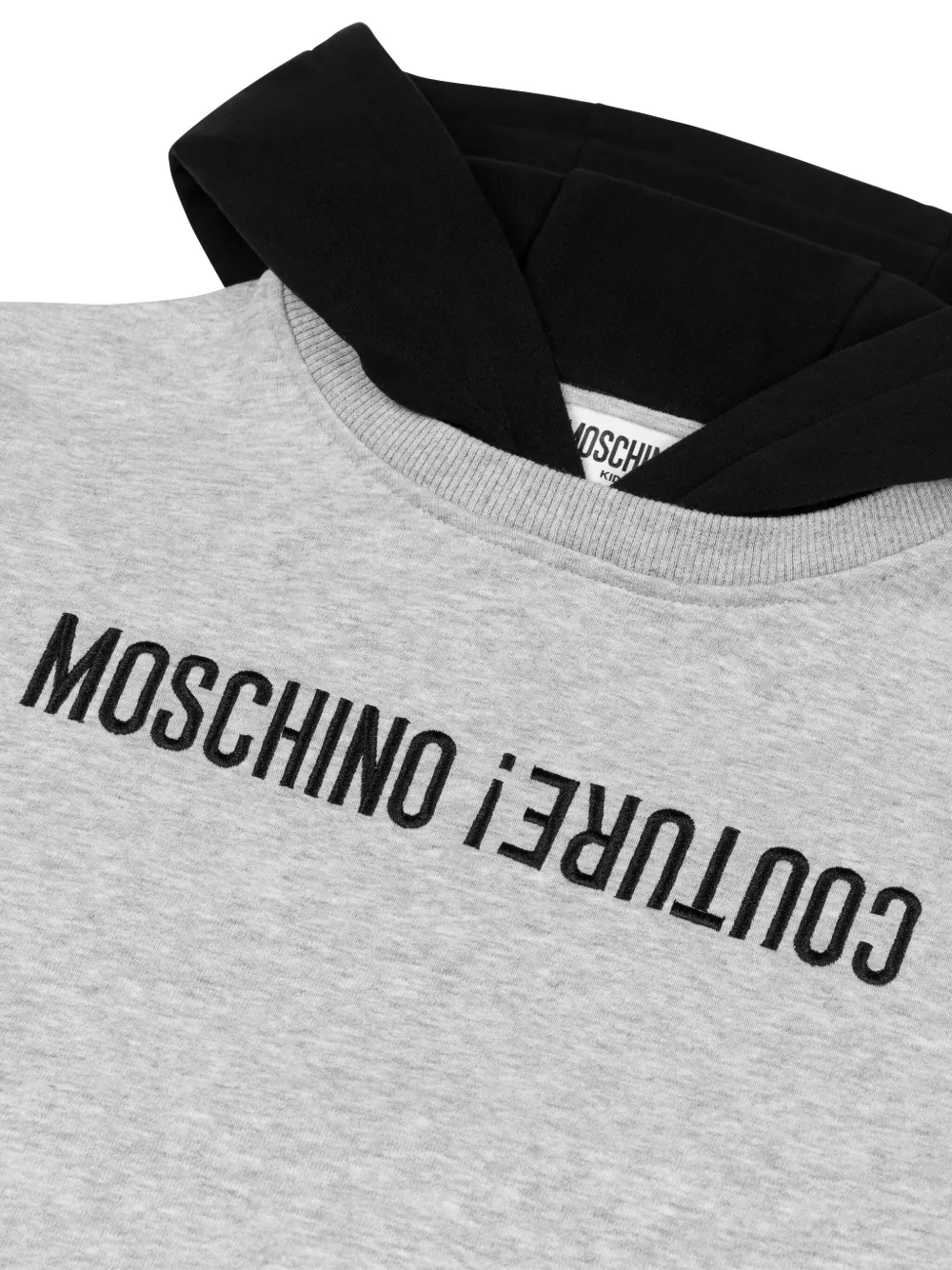Moschino Kids Hoodie met logoprint Grijs