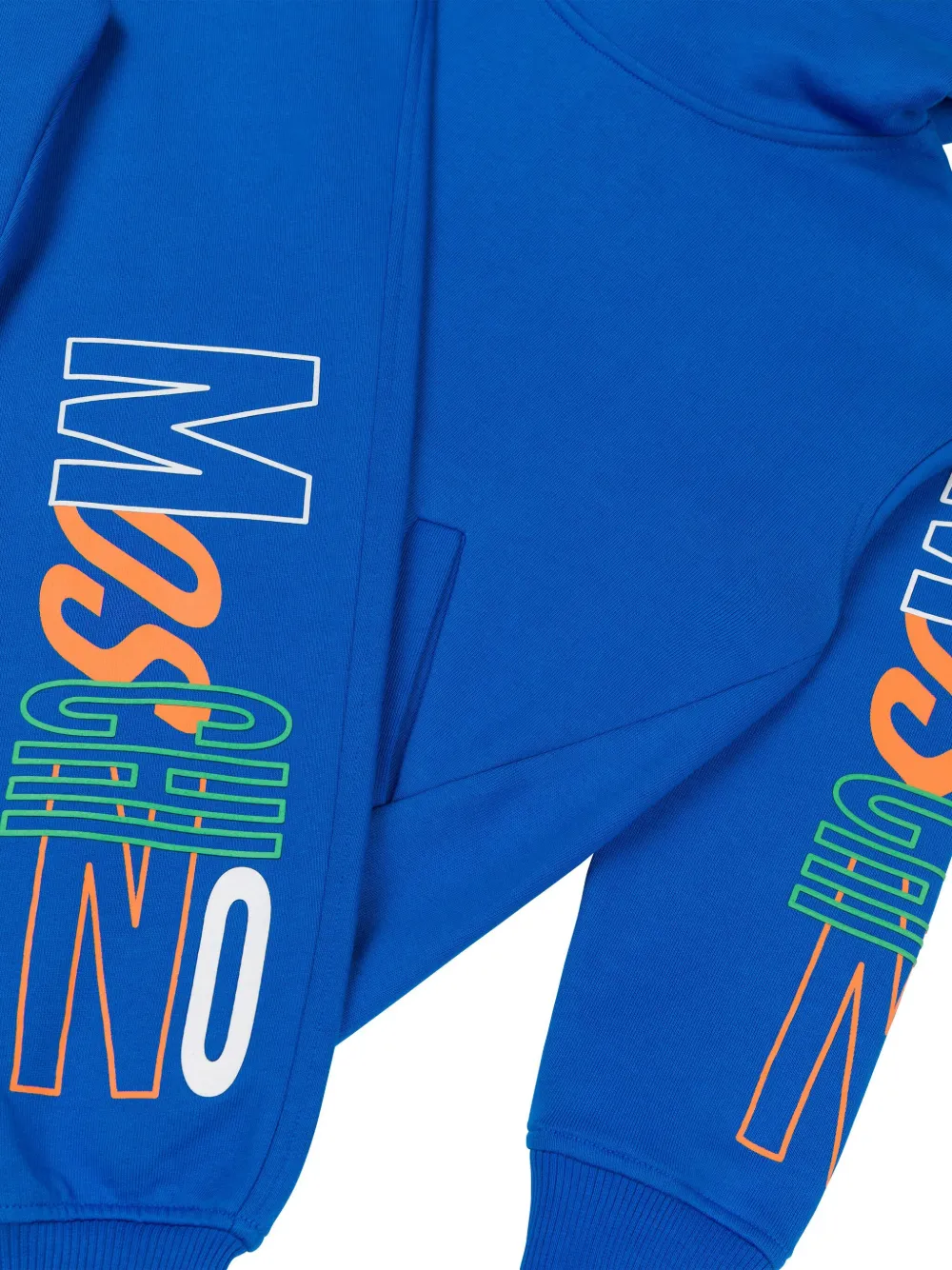 Moschino Kids Jersey trainingspak met logoprint Blauw