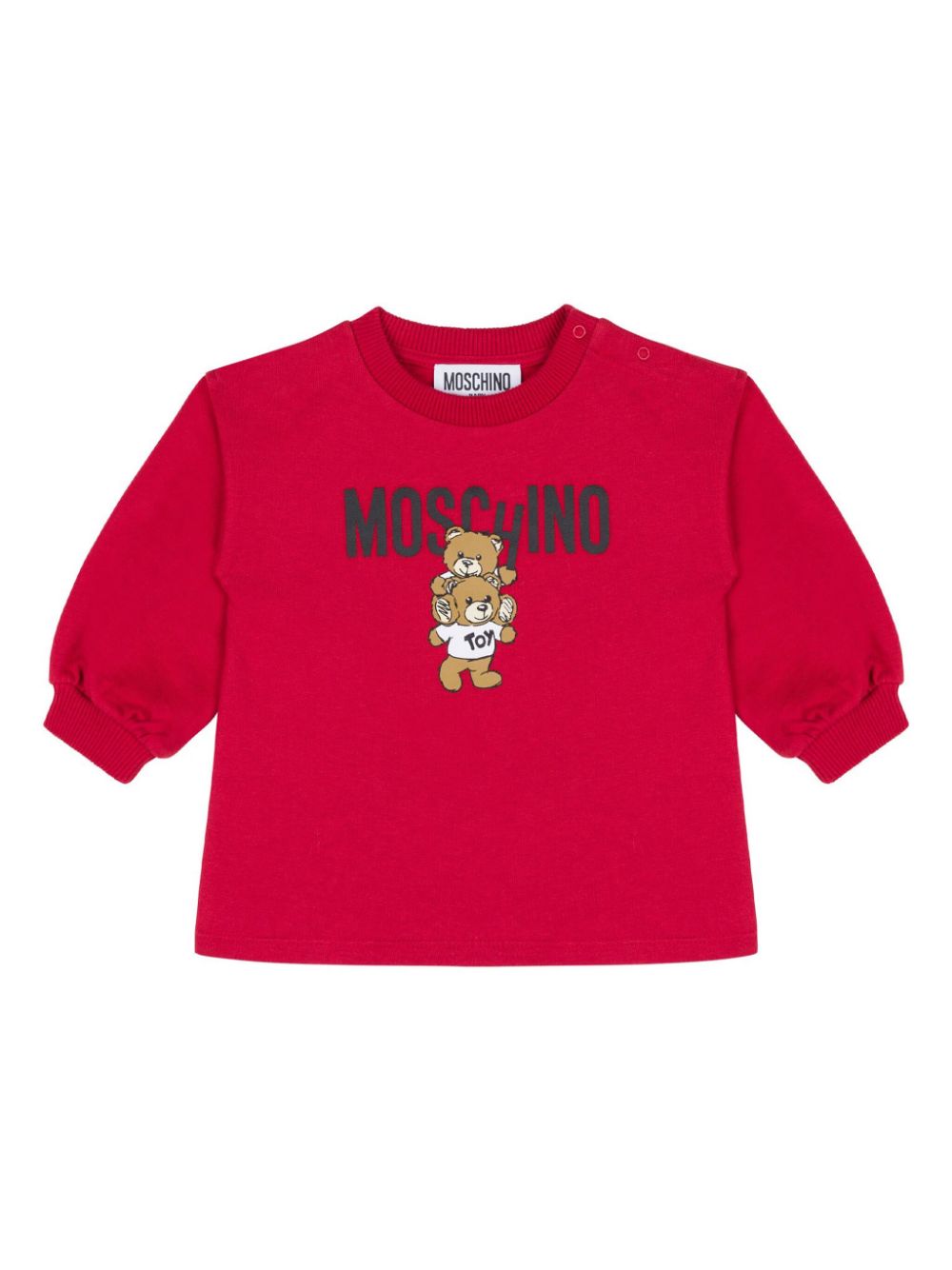 Moschino Babies' Teddy Bear-print Cotton Sweatshirt In Rot