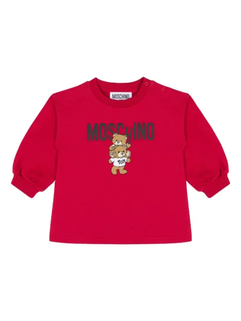 Moschino Kids Teddy Bear-print cotton sweatshirt 