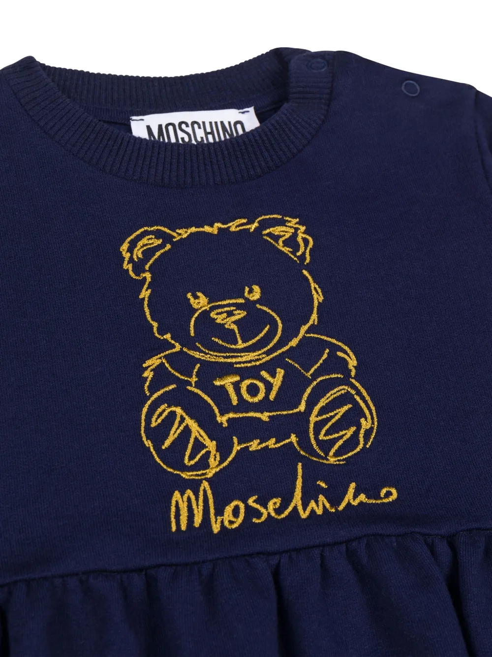 Moschino Kids Jurk met teddybeerprint Blauw