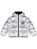 Moschino Kids logo patch padded jacket - Silver