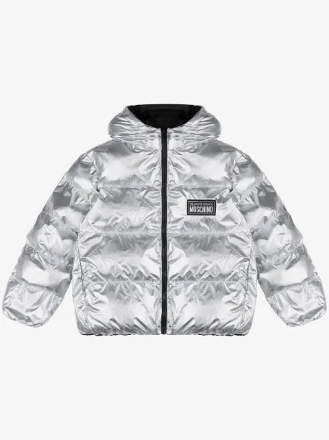 Moschino Kids logo patch padded jacket 