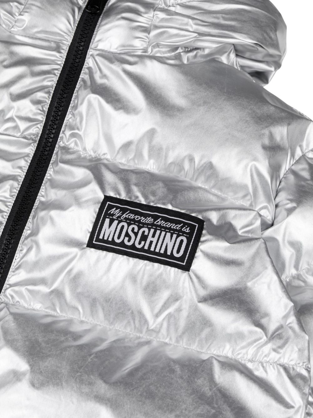 Moschino Kids Gewatteerd jack Zilver