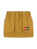 Moschino Kids logo-patch skirt - Brown