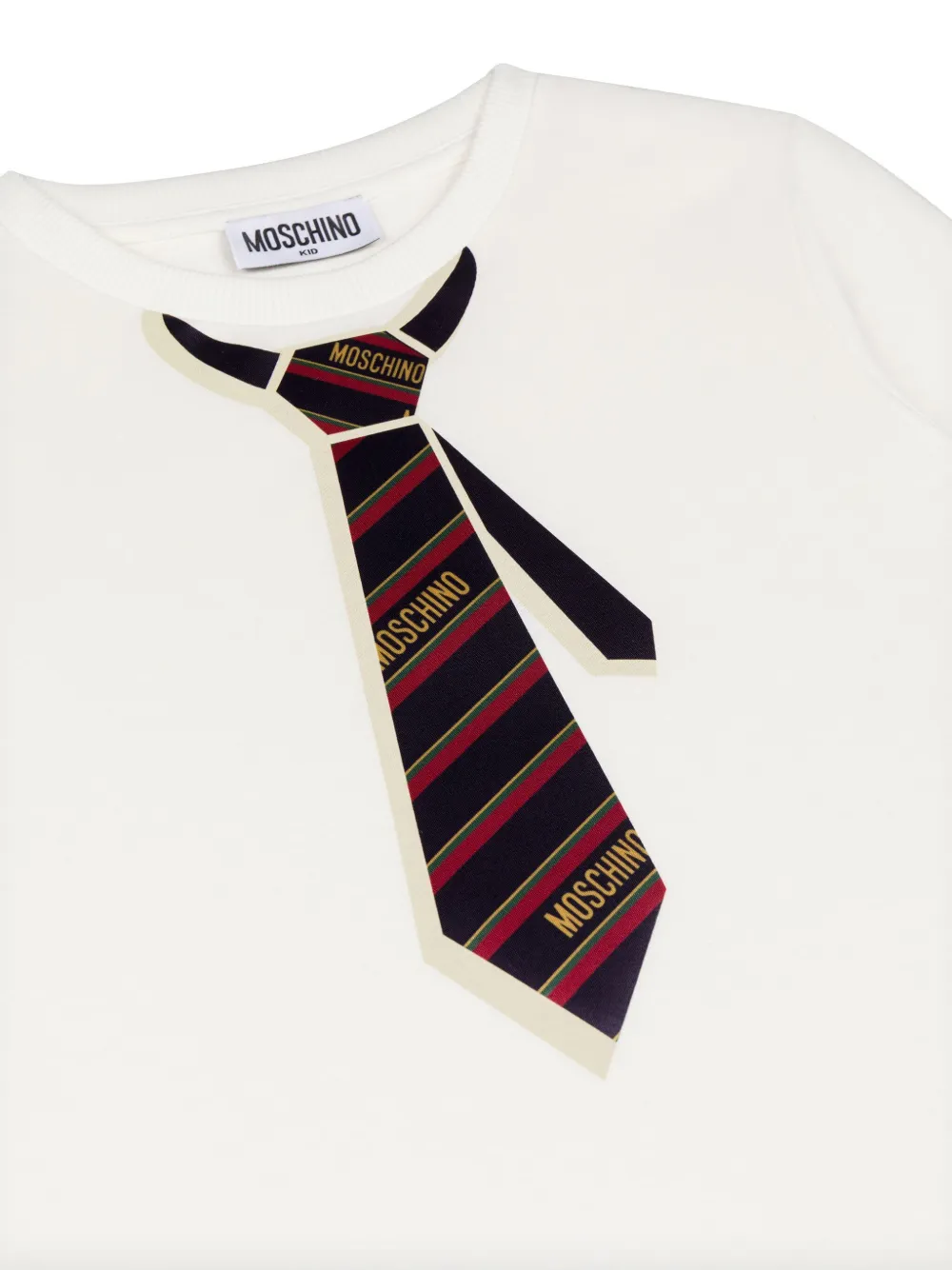Moschino Kids Sweater met gestrikte print Wit