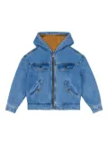 Moschino Kids logo-embossed denim jacket - Blue